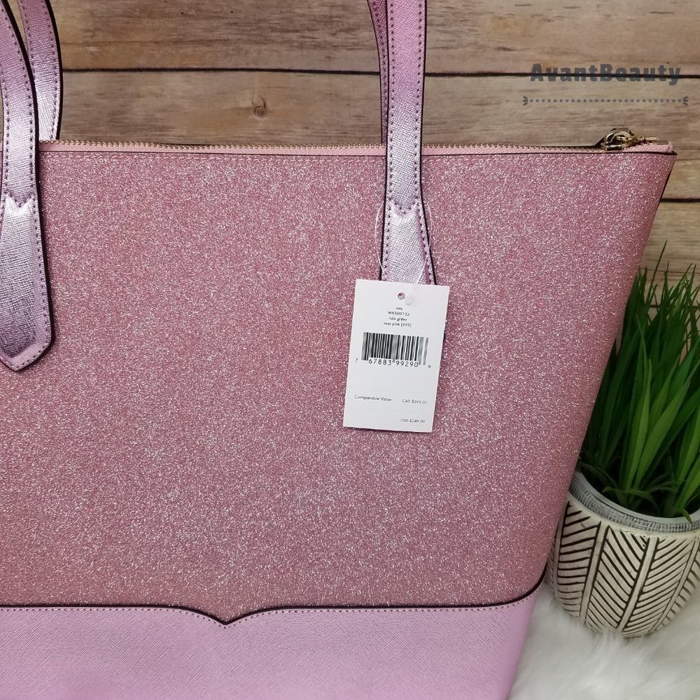 Kate Spade  Lola Glitter Tote Shoulder Rose Pink - Picture 11 of 14